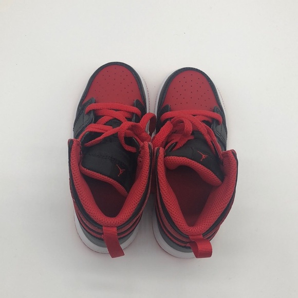 Toddler Air Jordan 1 Mid Red/Black DQ8425-060 NWOB - Picture 5 of 5